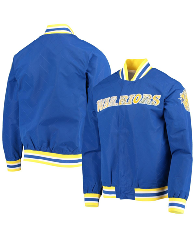 Mitchell & Ness Golden State Warriors Royal  Hardwood Classics 75th Anniversary Authentic Warmup Full In Royal