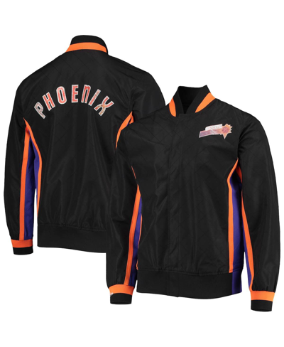 Mitchell & Ness Phoenix Suns Black  Hardwood Classics 75th Anniversary Authentic Warmup Full-snap Jac In Black