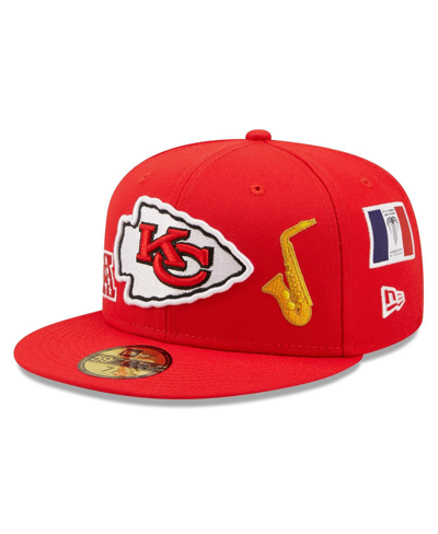 Shop New Era Men's  Red Kansas City Chiefs Team Local 59fifty Fitted Hat