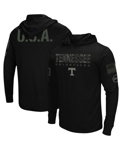 Colosseum Men's Black Tennessee Volunteers Oht Military-inspired Appreciation Hoodie Long Sleeve T-shirt In Black