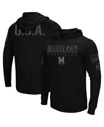 Shop Colosseum Men's Black Maryland Terrapins Oht Military-inspired Appreciation Hoodie Long Sleeve T-shirt