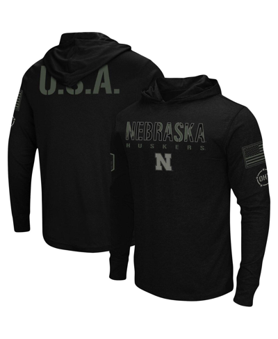 Shop Colosseum Men's Black Nebraska Huskers Oht Military-inspired Appreciation Hoodie Long Sleeve T-shirt