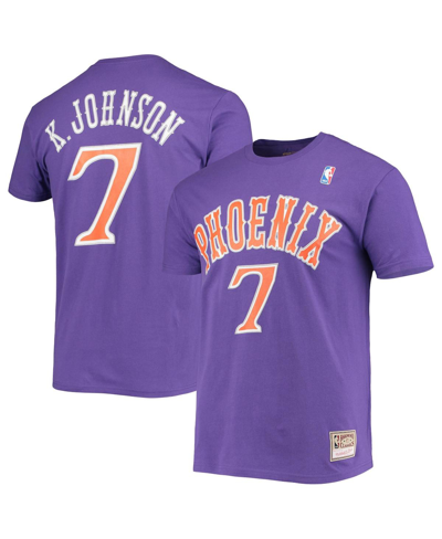 Mitchell & Ness Men's Kevin Johnson Purple Phoenix Suns Hardwood Classics Stitch Name And Number T-shirt In Purple