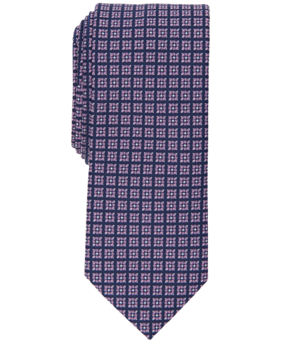 Shop Bar Iii Men's Markey Medallion Tie, Created For Macy's In Berry