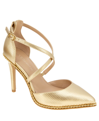 Shop Bcbgeneration Women's Hally Pumps In Platino Lizard Synthetic