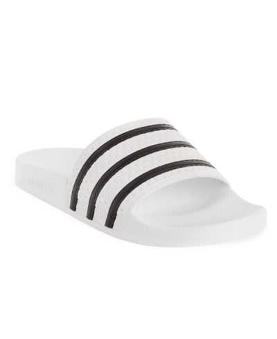 Shop Adidas Originals Adidas Men's Adilette Slide Sandals From Finish Line In White/core Black