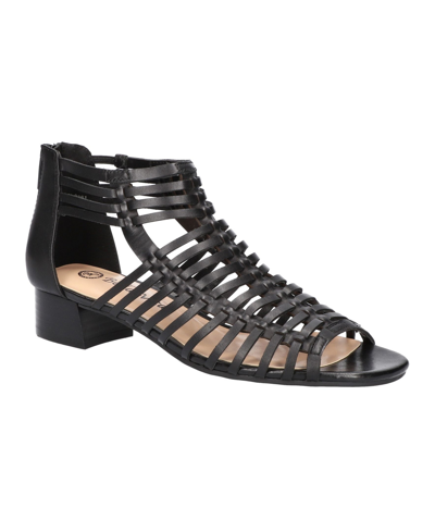 Shop Bella Vita Women's Holden Block Heeled Strappy Sandals Women's Shoes In Black Leather