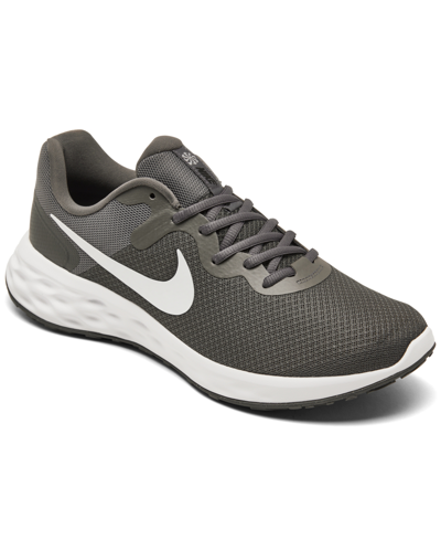 Shop Nike Men's Revolution 6 Next Nature Casual Sneakers From Finish Line In Iron Gray/white