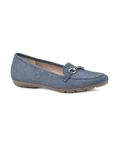 Shop Cliffs By White Mountain Women's Glowing Loafer Flats Women's Shoes In Denim Blue - Textile