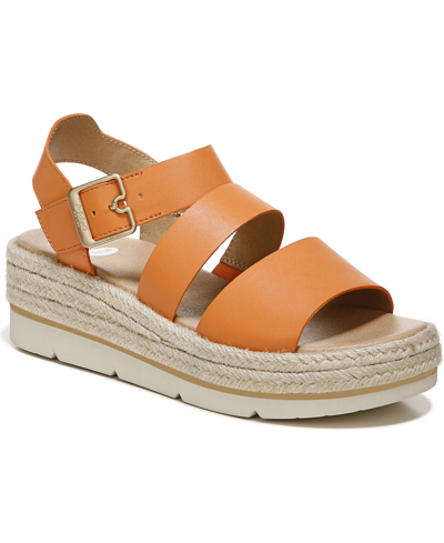Shop Dr. Scholl's Women's Once Twice Ankle Strap Sandals Women's Shoes In Coral Gold Faux Leather