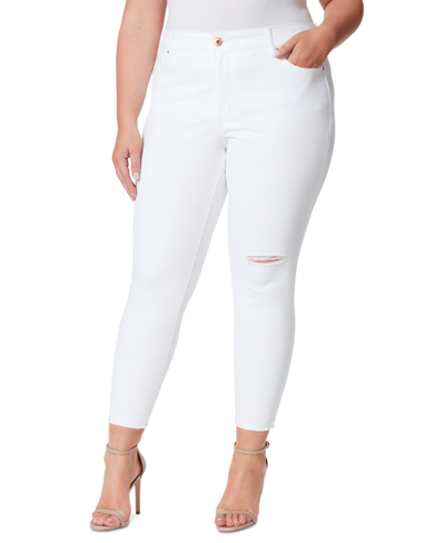 Shop Jessica Simpson Trendy Plus Size Adored Skinny Ankle Jeans In White
