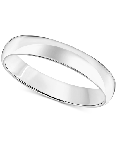 Shop Macy's Men's Comfort Fit Wedding Band (4mm) In 14k Gold In White Gold