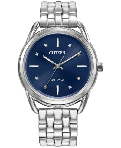 Shop Citizen Eco-drive Women's Dress Classic Stainless Steel Bracelet Watch 36mm In Silver-tone
