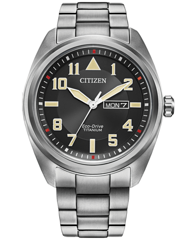 Shop Citizen Eco-drive Men's Garrison Stainless Steel Bracelet Watch 42mm In Silver-tone