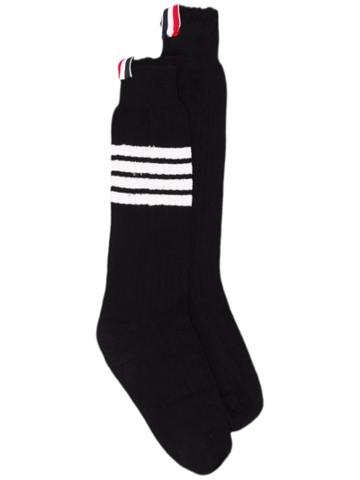 Shop Thom Browne 4-bar Calf-length Socks In Black