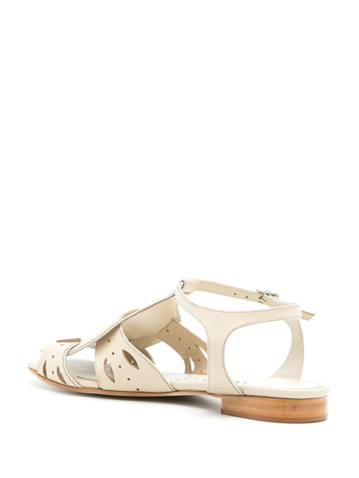 Sarah Chofakian Miller Flat Sandals In Neutrals