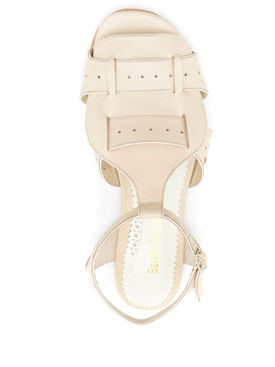 Sarah Chofakian Miller Flat Sandals In Neutrals
