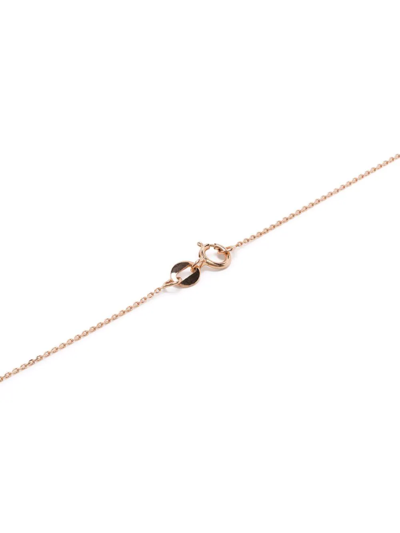 Shop Lito 14kt Rose Gold Greek Eye Diamond Necklace In Pink