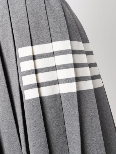 Shop Thom Browne 4-bar Pleated Mini Skirt In Grey