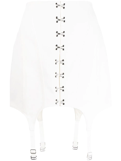 Shop Dion Lee Corset-style Garter Skirt In White