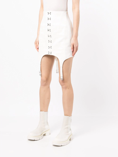 Shop Dion Lee Corset-style Garter Skirt In White