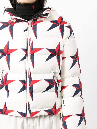 Shop Perfect Moment Polar Flare Star-print Puffer Jacket In White
