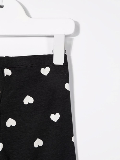 Shop Monnalisa Heart-print Cotton Shorts In Black