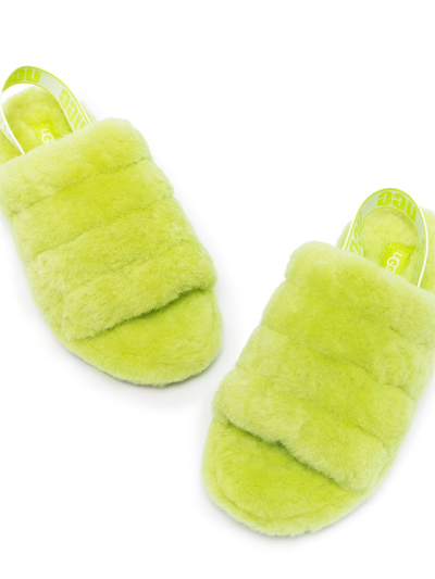 Shop Ugg Fluff Yeah Shearling Sandals In Green