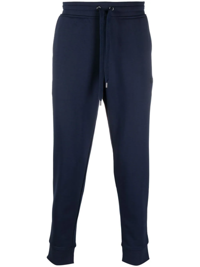 Shop Michael Kors Drawstring Cotton Track Pants In Blue