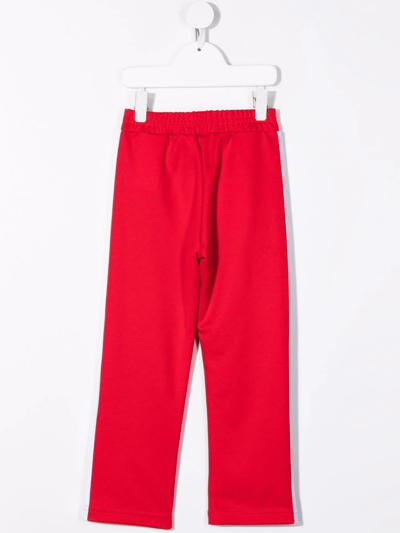 Shop Palm Angels Logo-print Cotton Track Pants In Red