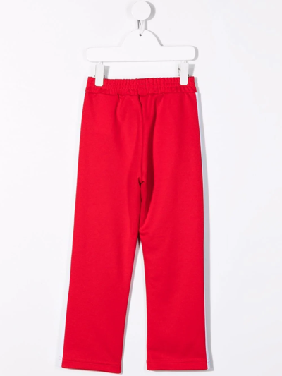 Palm Angels Logo-print Cotton Track Pants In Red