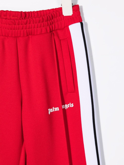 Shop Palm Angels Logo-print Cotton Track Pants In Red