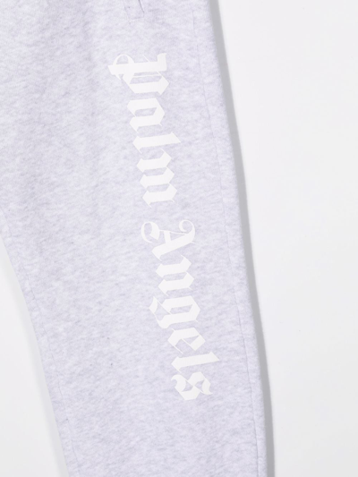 Shop Palm Angels Logo-print Track Pants In Grey