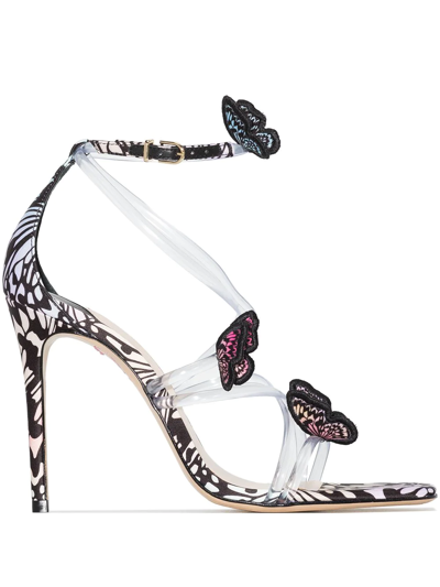 Shop Sophia Webster Riva 120mm Butterfly Sandals In Neutrals