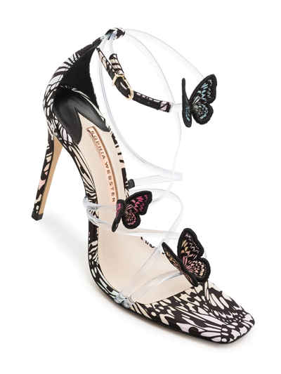 Shop Sophia Webster Riva 120mm Butterfly Sandals In Neutrals