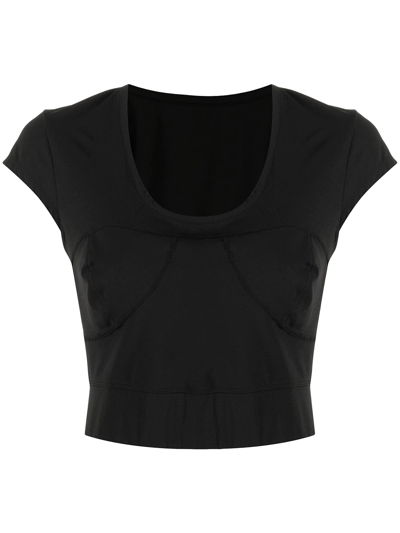 Shop Onefifteen X Beyond The Radar Scoop-neck Cropped Top In Black