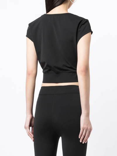 Onefifteen X Beyond The Radar Scoop-neck Cropped Top In Black