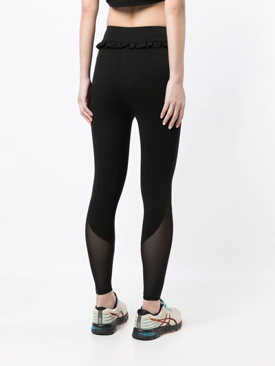 Onefifteen X Beyond The Radar Ruffle-trim Sports Leggings In Black