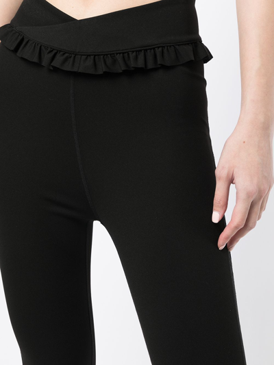 Onefifteen X Beyond The Radar Ruffle-trim Sports Leggings In Black