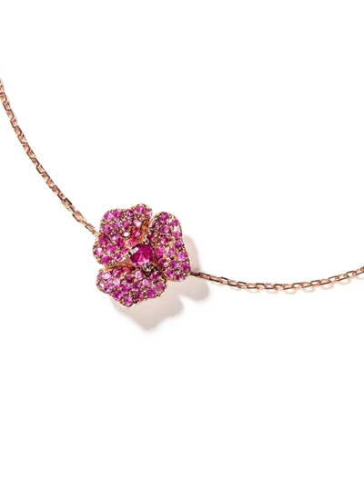 Shop As29 18kt Rose Gold Bloom Sapphire Bracelet In Pink