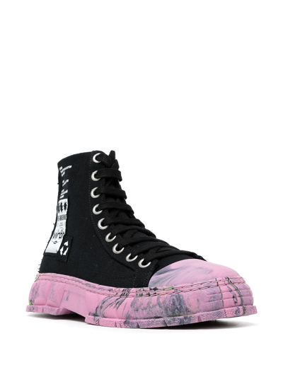 Shop Viron 1982 Lace-up Marble Sneakers In Black