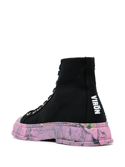 Shop Viron 1982 Lace-up Marble Sneakers In Black