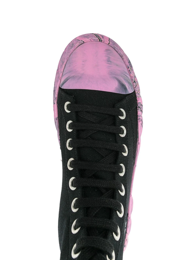 Shop Viron 1982 Lace-up Marble Sneakers In Black