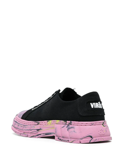 Shop Viron 1968 Marble Low-top Sneakers In Black