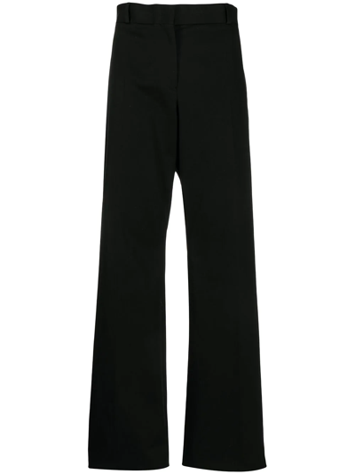 Ferragamo High-waisted Virgin-wool Trousers In Black