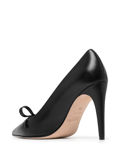 Redv Red (v) Pumps In Smooth Leather With Bow In Black