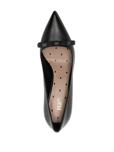 Redv Red (v) Pumps In Smooth Leather With Bow In Black