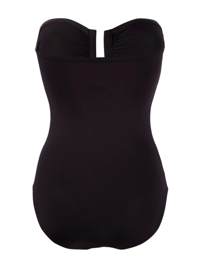Shop Eres Ruched Cut-out Swimsuit In Purple