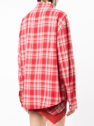 Shop Rta Check-pattern Longsleeved Shirt In Red