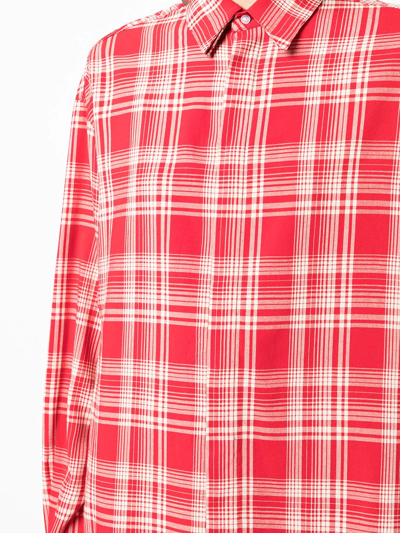 Rta Sierra Plaid Long Sleeve Button-up Shirt In Red